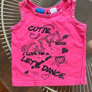 Vintage 90s pink studded graphic cotton tank top size 3T